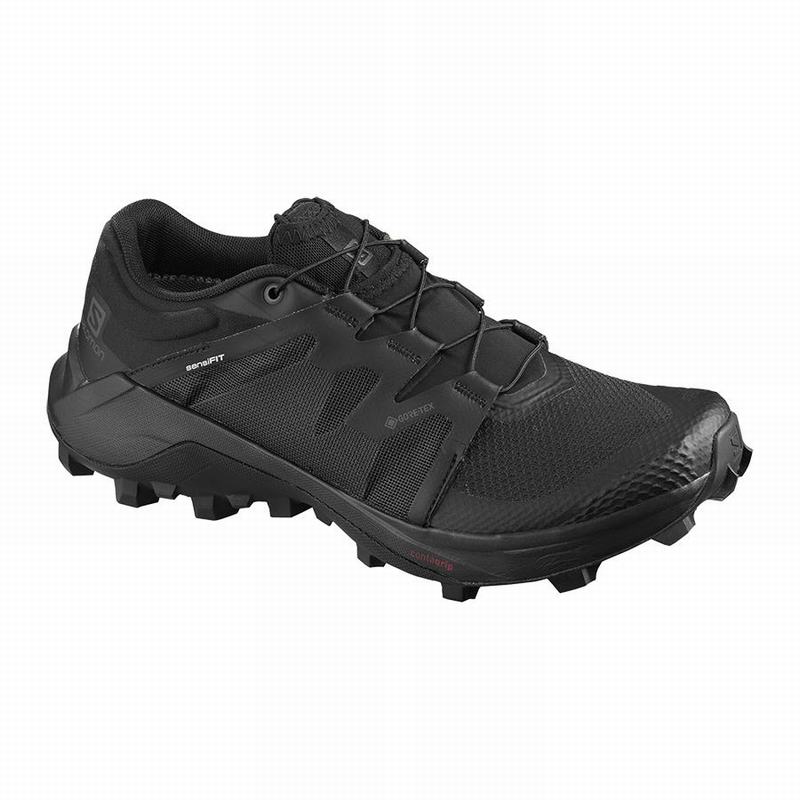 Salomon Israel WILDCROSS GTX - Womens Trail Running Shoes - Black (OVMU-72831)